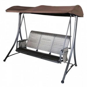 Balansoar de gradina cu umbrela HECHT Berlin Honey, cadru din otel, 123x196x179 cm, greutate maxima suportata 250 kg