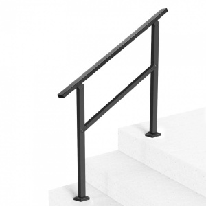 Balustrada otel carbon, Vivatechnix 2-3 trepte, Teava patrata, Negru Mat, lungime 103 cm, pozitii reglabile - Img 2