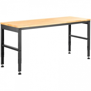 Banc de lucru cu inaltime reglabila 719 – 968 mm, max 900 kg, 4 x Prize AC, 2 x USB, Blat stejar