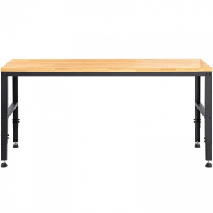 Banc de lucru cu inaltime reglabila 72 – 97 cm, Greutate max 900 kg, Otel/Lemn stejar, 2 x prize AC, 2 x USB - Img 3