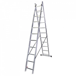 Bisonte Scara dubla aluminiu Bisonte STR211 2Ã—11 trepte, 300 cm (BT1006300) - Img 1