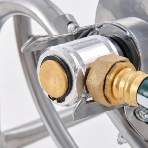 Carucior cu tambur pentru furtun, otel, Vivatechnix, maxim 61 m pentru diametru de 5/8 inch - Img 4
