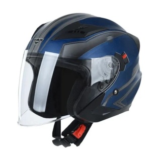 Casca moto scuter HECHT 53627L, design modern, bluemarin-negru, marimea L 59-60 cm
