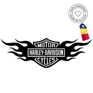 Decoratiune metalica de perete Krodesign KRO-1054, Harley Davidson, diametru 60 cm, grosime 1.5 mm - Img 3