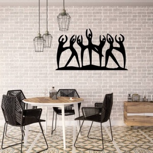 Decoratiune metalica de perete Krodesign KRO-1148, Ballerina Dance, lungime 60 cm, negru, grosime 1.5 mm - Img 2