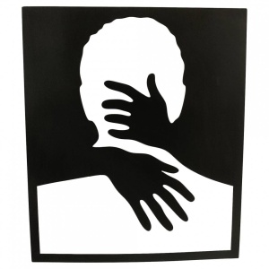 Decoratiune perete Krodesign Man Silhouette, lungime 50x43 cm, negru - Img 2