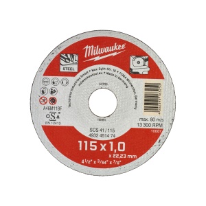 Disc abraziv pentru debitat metal, 115x1.0x22.22 -200buc Milwaukee