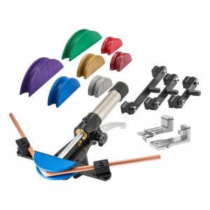 Dispozitiv de indoit tevi, 6-22 mm, Unghi max îndoire 90°, 7 matrite colorate, sistem hidraulic, Direcția Înainte și înapoi