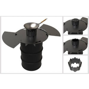 Gratar tip plancha Krodesign KRO-1162, diametru 80 cm, cu accesorii - Img 4