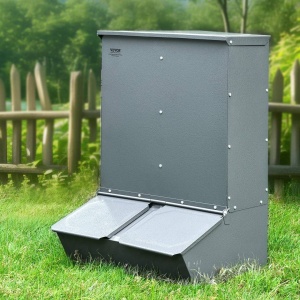 Hranitoare cu 2 usi pentru max 8 porci, 75 l, Otel galvanizat, 600 x 500 x 840 mm - Img 4