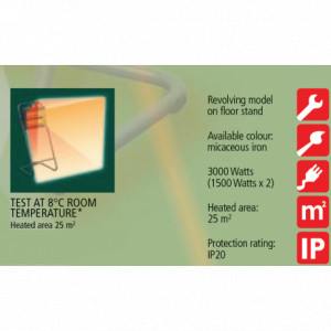 Incalzitor Varma V400F cu lampa infrarosu 3000W IP20 - Img 2