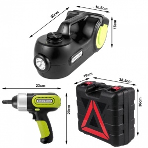 Kit cric hidraulic cu compresor si cheie electrica cu impact, 5 Tone, A12 V, Inaltime 155-420 mm, Lanterna - Img 3