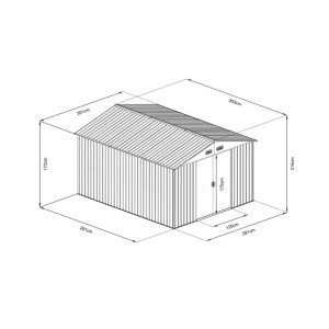 Magazie gradina din tabla 291 x 291 x 214 cm, HECHT10X10PLUS - Img 2