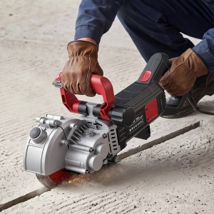 Masina de taiat caneluri in beton 5 x discuri 160 mm, Putere 5000 W, 5460 rpm, ghidaj laser, taiere asistata cu apa - Img 3