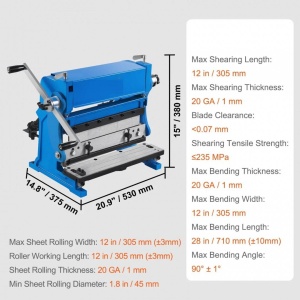 Masina universala pentru prelucrat tabla 3in1, Taiere /Roluire /Profilare, Grosime max 1 mm - Img 3