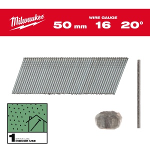 Minicuie 16G, galvanizate, inclinate 20°, 50mm, 2.000buc, 4932492585 Milwaukee