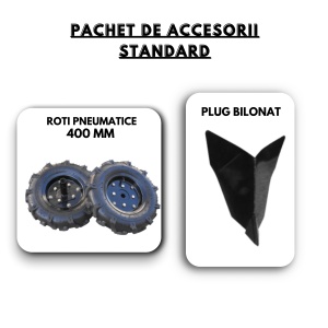 Motosapa Media Line MS 7100/5CF, 7 CP, freza 80 cm, benzina, 3.6 l, Pachet STANDARD: roti pneumatice 400 mm + suport accesorii + plug bilonat - Img 3