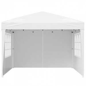 Pavilion de gradina cu pereti laterali cu ferestre, Pliabil, 2.95 x l 2.95 x H 2.63 m, Alb, Geanta transport - Img 2