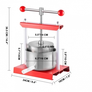 Presa manuala pentru struguri, citrice, vinete Vivatechnix Inox, capacitate 2 l, diametru cos 14 cm - Img 5