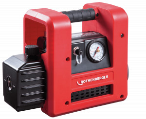 ROAIRVAC R32 1.5, Pompă de vid în 2 trepte, pentru evacuare conform DIN 8975 cu vacuumetru și supapă magnetică antiretur