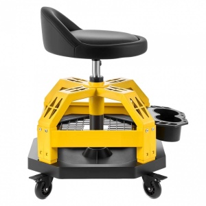 Scaun de atelier cu roti, inaltime reglabila 500-650 mm, pivotare 360°, capacitate 150 kg - Img 2