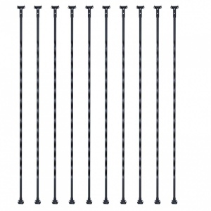 Set 10 stalpi balustrada, Vivatechnix 13 x 13 x 1122mm, Negru mat, accesorii prindere - Img 2