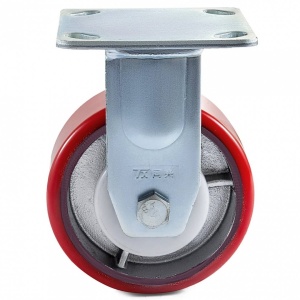 Set 4 roti pivotante/rigide, Frana laterala, Capacitate 510 kg/roata, Diametru 6 inch, Poliuretan/Otel - Img 4