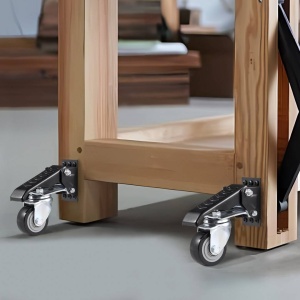 Set 4 roti retractabile, pivotante, cu blocare, 2.5 inch, max 74.8 kg / roata, PU si Otel - Img 4