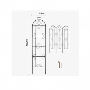 Set 4 suporturi pentru plante agatatoare, 51 x 220 cm, Otel, Diametru teava 10 mm - Img 4