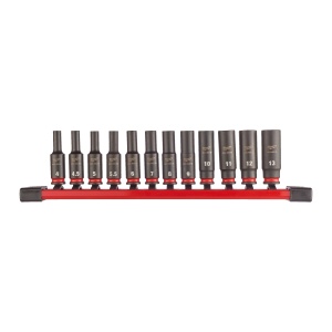 Set chei tubulare de impact lungi, 1/4", 4-13mm, 12buc, 4932480453 Milwaukee