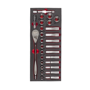 Set insertie spuma cu chei tubulare 1/2", 28buc, 4932479826 Milwaukee