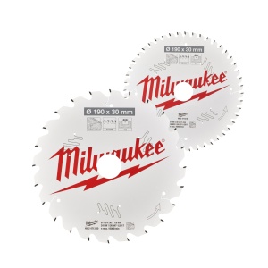 Set panze de circular, Ø190mm X Ø30mm, Z24 si Z48, Lemn, 4932479574 Milwaukee