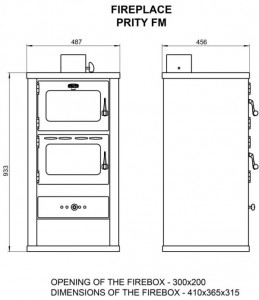 Soba de incalzire cu cuptor PRITY FM, 12 kW - Img 3