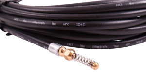 Texas Dispozitiv de curatat tevi compatibil cu aparatele de spalat HTR, 10m, duza in spirala - Img 2