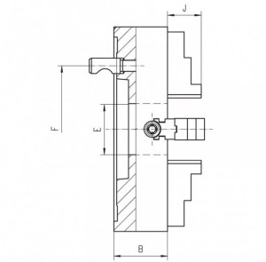 Universal pentru strung cu 4 bacuri TIP 4344, 200 mm, racord 6, Bison - Img 2