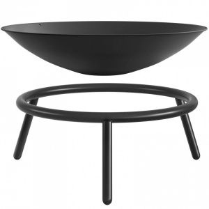 Vatra foc pentru terasa, camping, Otel, Diametru 550 mm, Negru, Inaltime 24 cm - Img 3