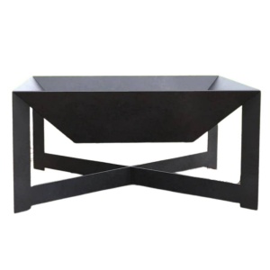 Vatra pentru terasa/gradina, Square Fire Pit KRO-1077, Otel, Negru, 600x600x300 mm, grosime 3 mm - Img 4