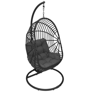 Balansoar de gradina HECHT ARUBA, suspendat, structura din metal, cu rattan, perne incluse, 100 x 100 x 195 cm