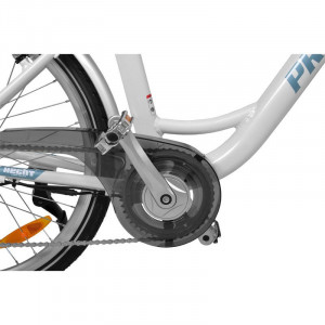 Bicicleta electrica Hecht prime white cu sasiu din aluminiu schimbator shimano acumulator 36 v - Img 3