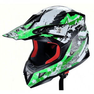 Casca moto ATV integrala HECHT 54915XL, design mozaic, material ABS, marime XL 61 cm, verde