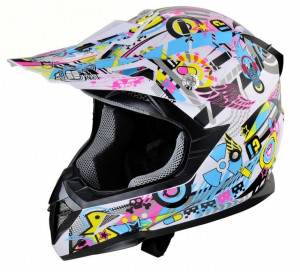 Casca moto integrala HECHT 51915XS, design modern, graffiti, marimea XS 53-54 cm