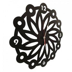 Ceas de perete metalic Krodesign Daisy, diametru 50 cm, negru - Img 3