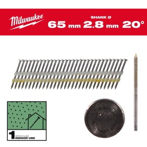 Cuie in banda inclinate 20° 7.4x2.8mm, 65mm, 2.000buc, 4932492587 Milwaukee