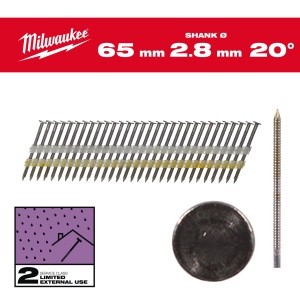 Cuie in banda inclinate 20° 7.4x2.8mm, 65mm, 2.000buc, 4932492591 Milwaukee