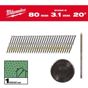 Cuie in banda inclinate 20° 7.4x3.1mm, 80mm, 1.750buc, 4932492589 Milwaukee