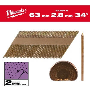 Cuie in banda inclinate 7.4x2.8mm, 34°,63mm, 2.200buc, 4932492607 Milwaukee