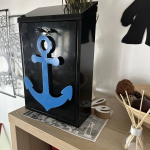 Cutie postala Vivatechnix Anchor KRO-1232, otel, 400x250x100mm, Negru/Albastru, 2 chei - Img 4