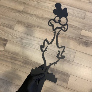 Decoratiune gradina / ghiveci Krodesign Scared Chicken KRO-1133, metal, inaltime 64 cm - Img 2