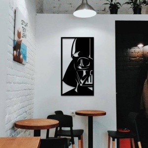 Decoratiune metalica de perete Krodesign KRO-1068, Darth Vader, lungime 55 cm, negru, grosime 1.5 mm - Img 4