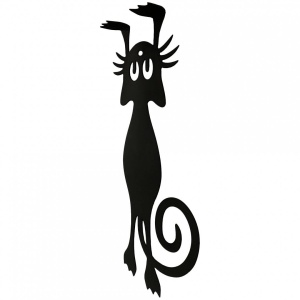 Decoratiune perete Krodesign Funny Cat, lungime 52 cm, negru - Img 2